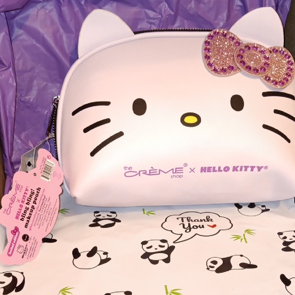 Cream Handbags - The Crème Shop x Hello Kitty White Cosmetic Bag